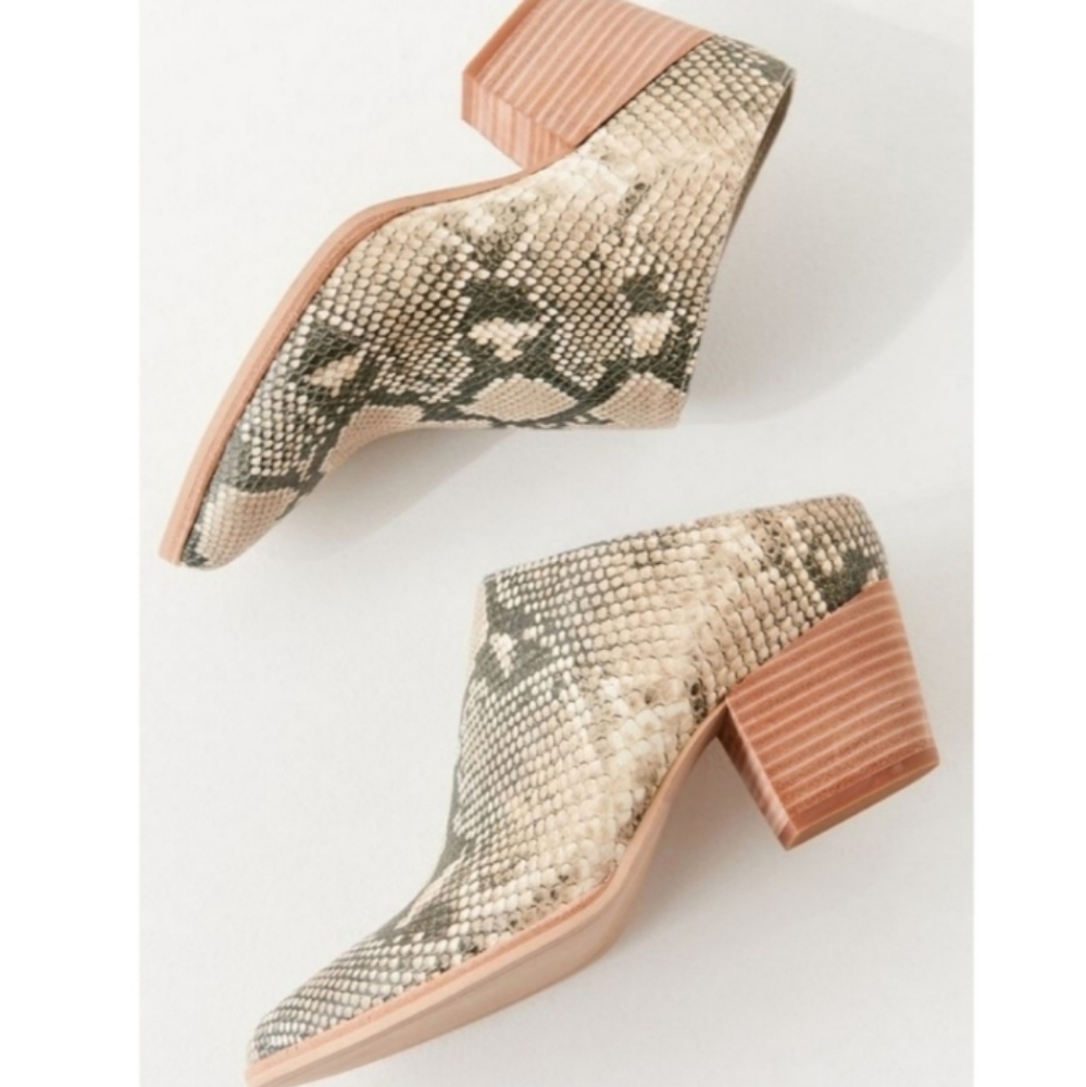 Dolce Vita Snakeskin Mule Booties